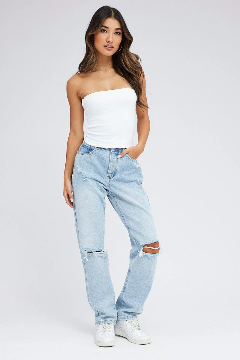 Denim Dad Jeans Ripped