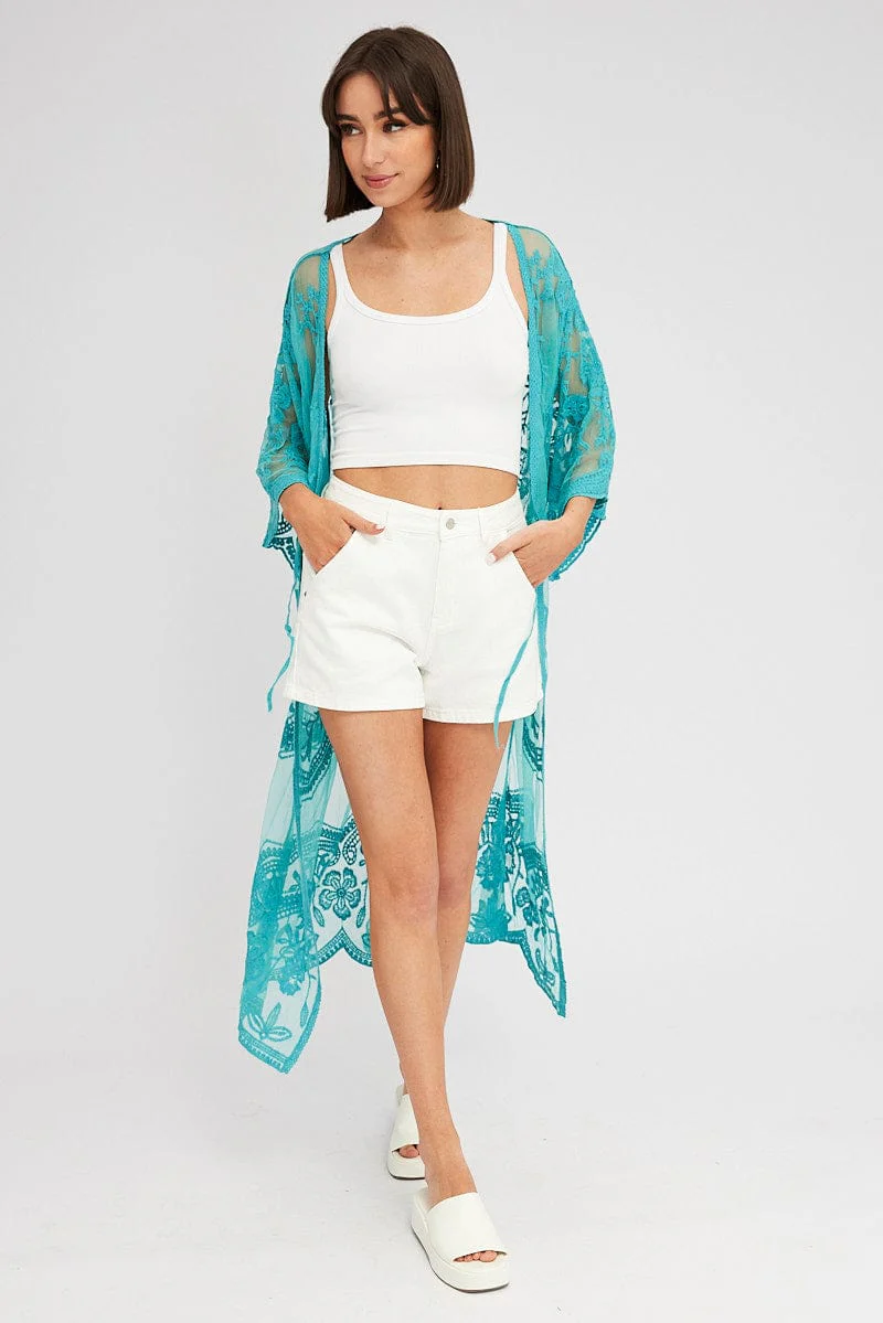 Green Kimono Half Sleeve