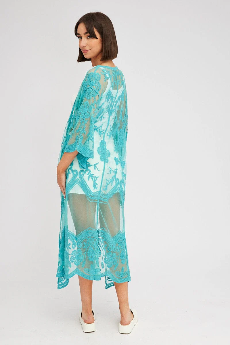 Green Kimono Half Sleeve