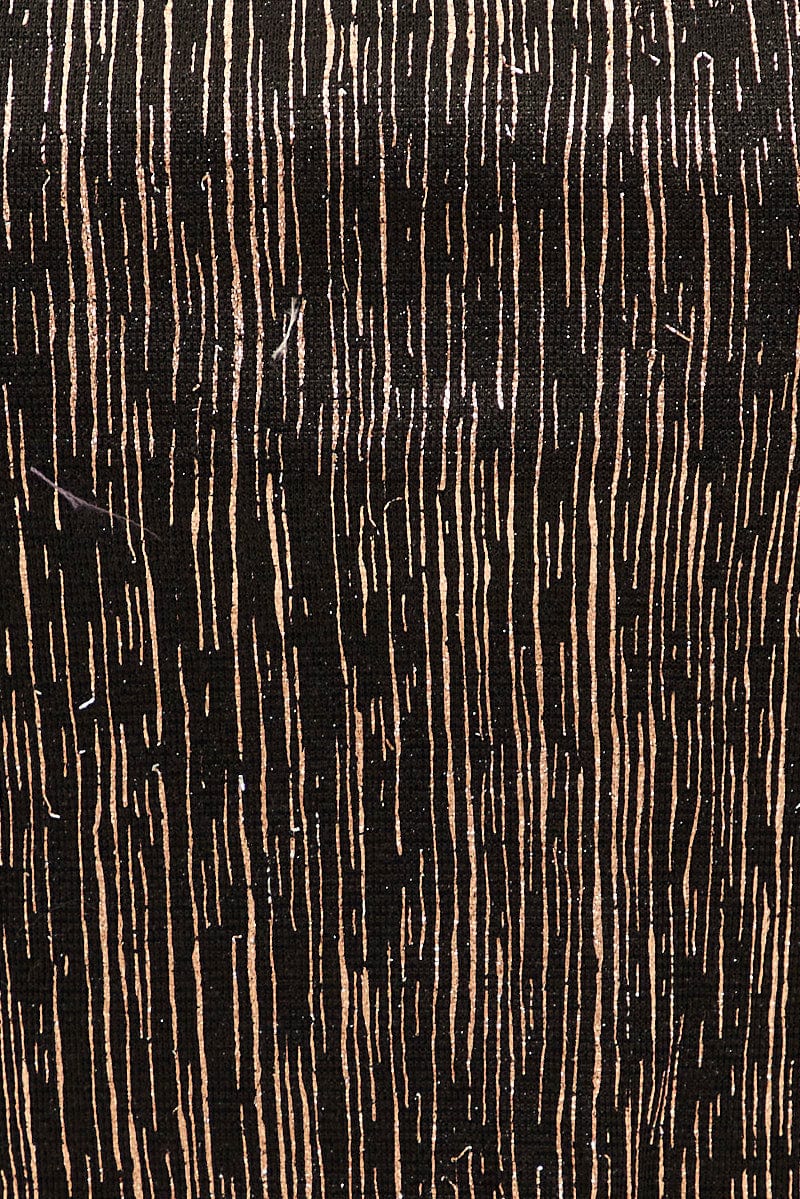 Black Party Top Sleeveless Crop Scarf Hem Sparkly