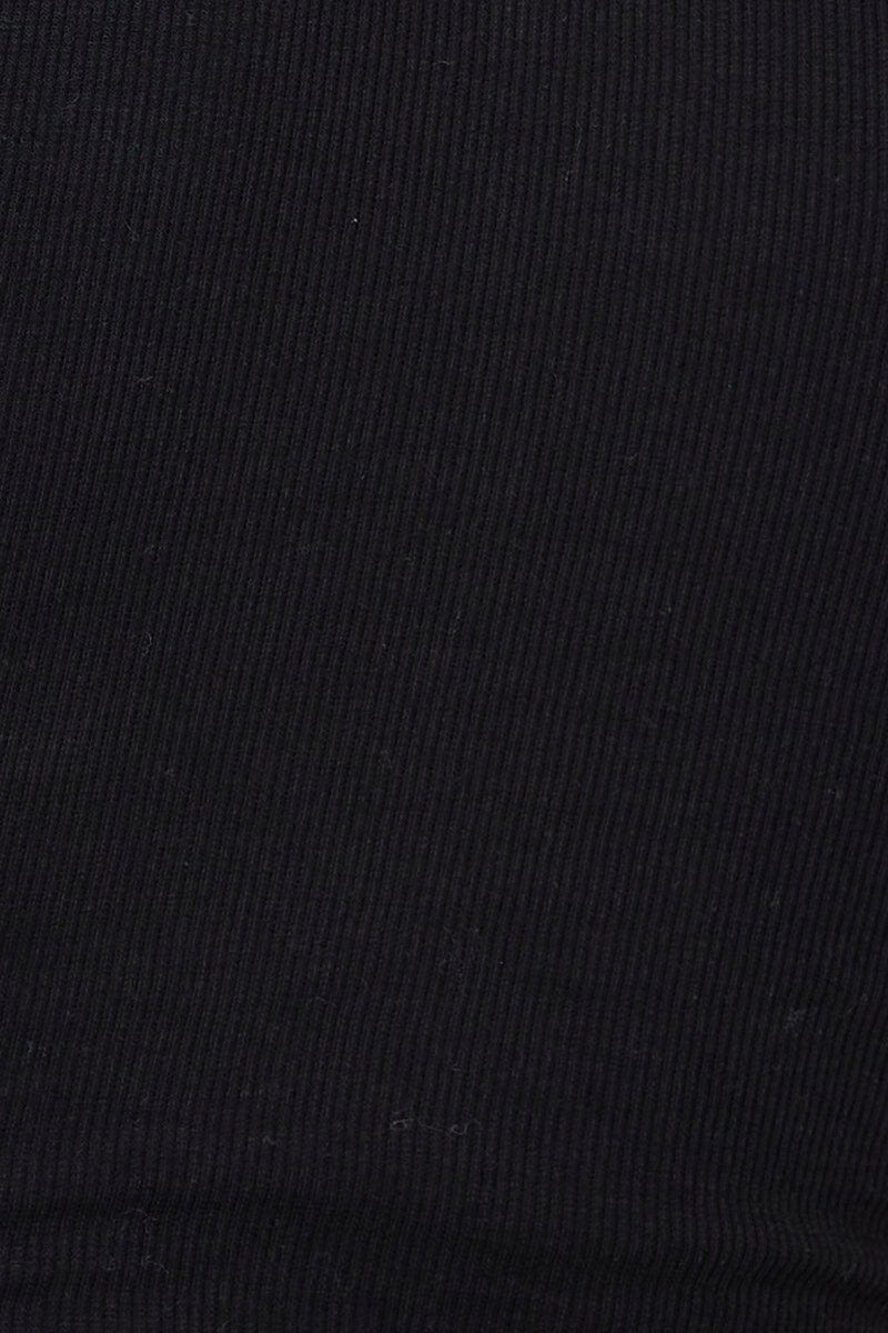 Black Crop Top Ribbed