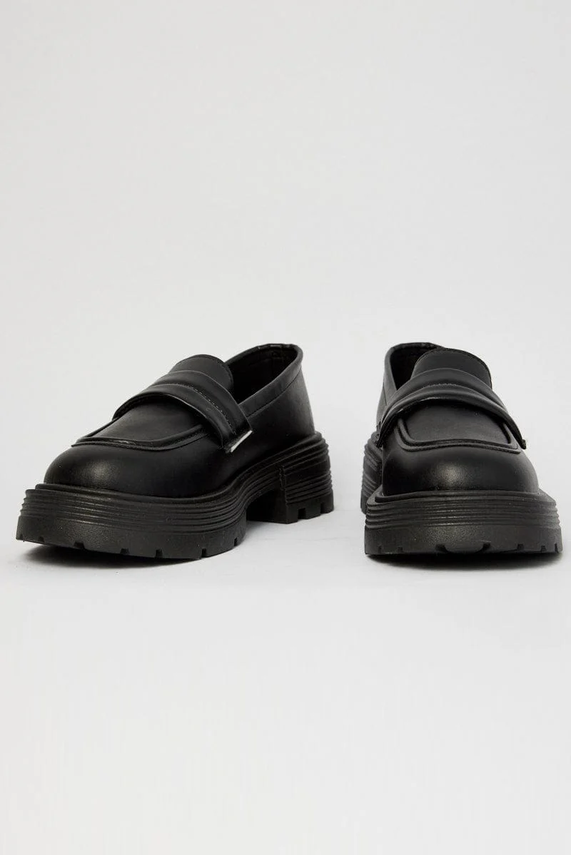 Black Chunky Loafers