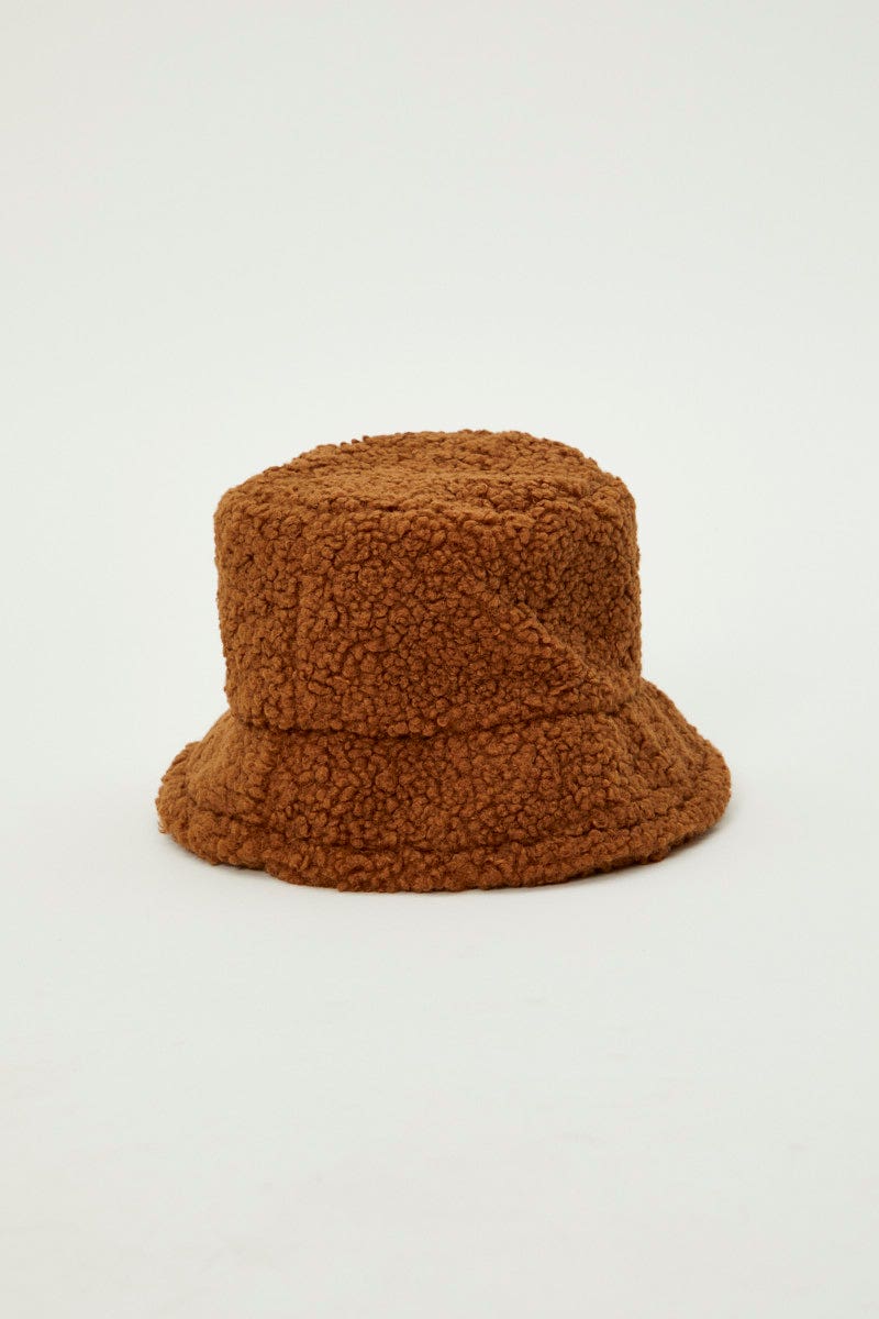 Brown Teddy Borg Bucket Hat