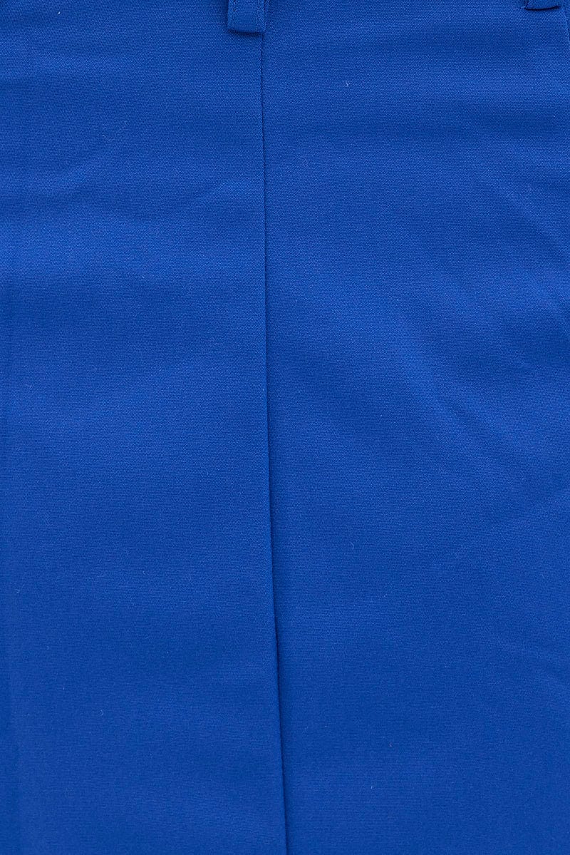 Blue Mini Skirt High Rise Front Split