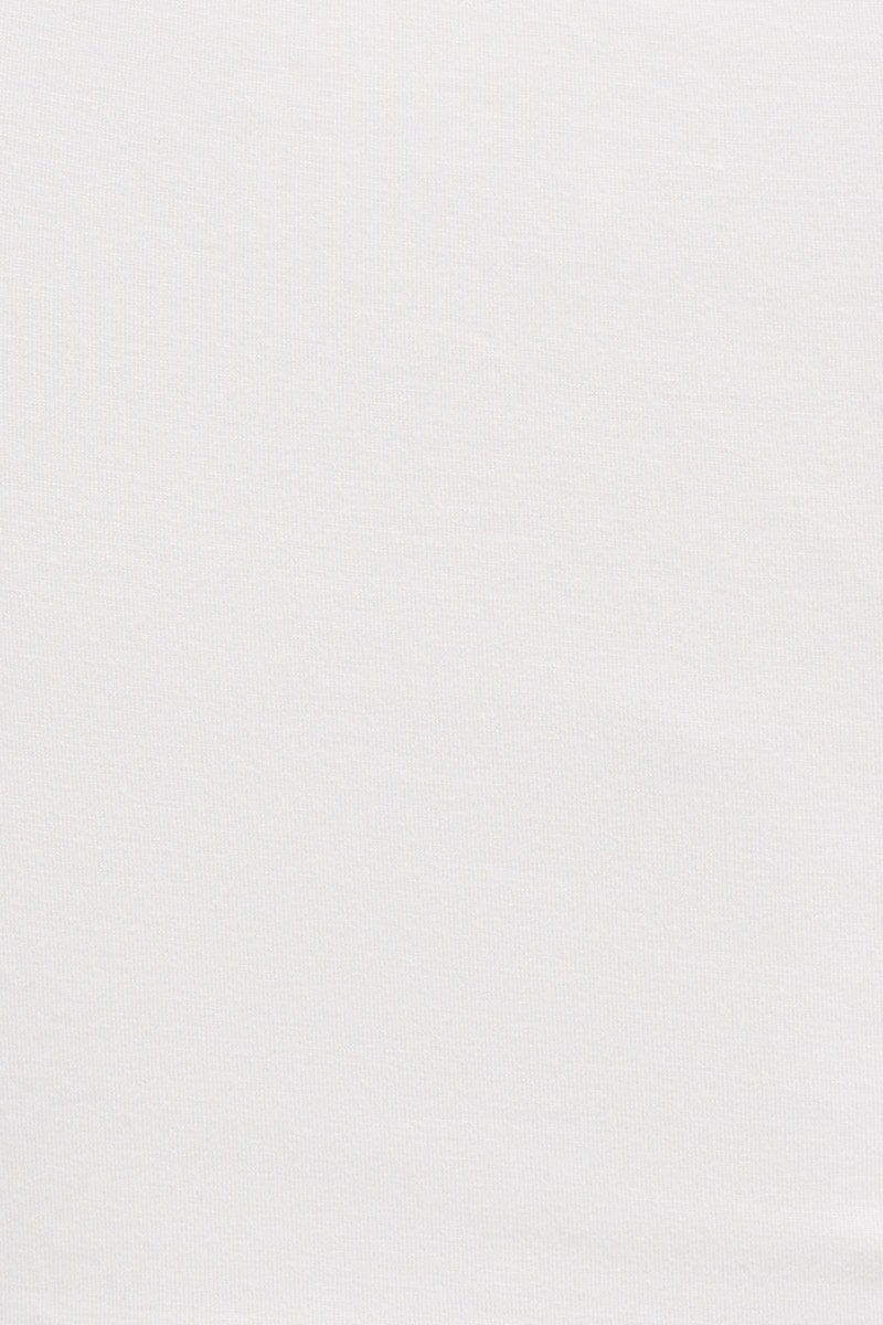 White Top Long Sleeve Lace Trim