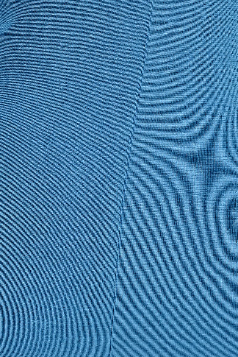 Blue Cowl Neck Slip Midi Dress