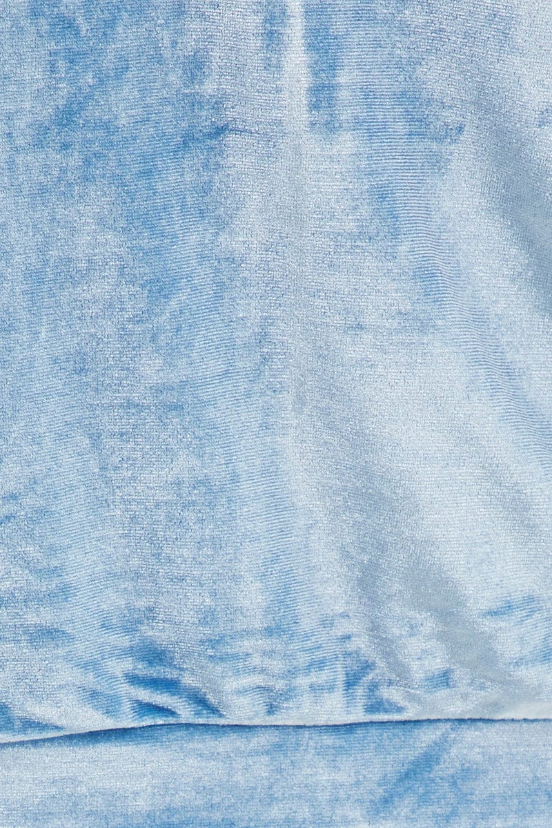 Blue Velvet Jacket Long Sleeve Hoodie