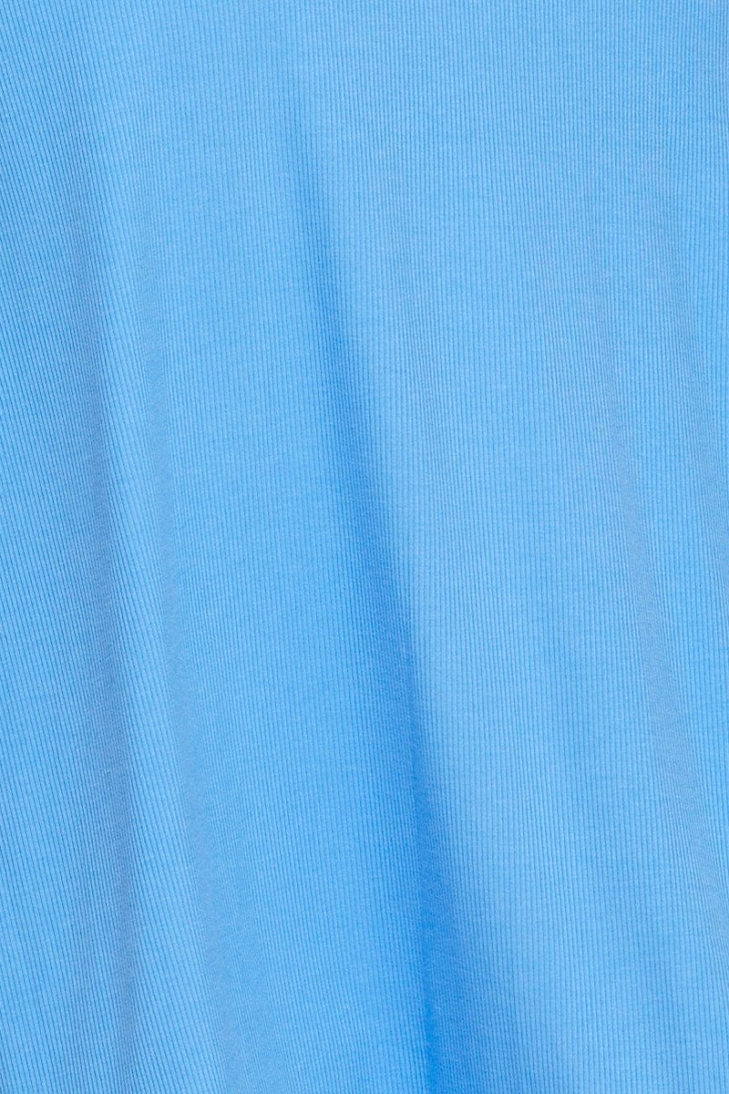 Blue Maxi Dress Short Sleeve Evening