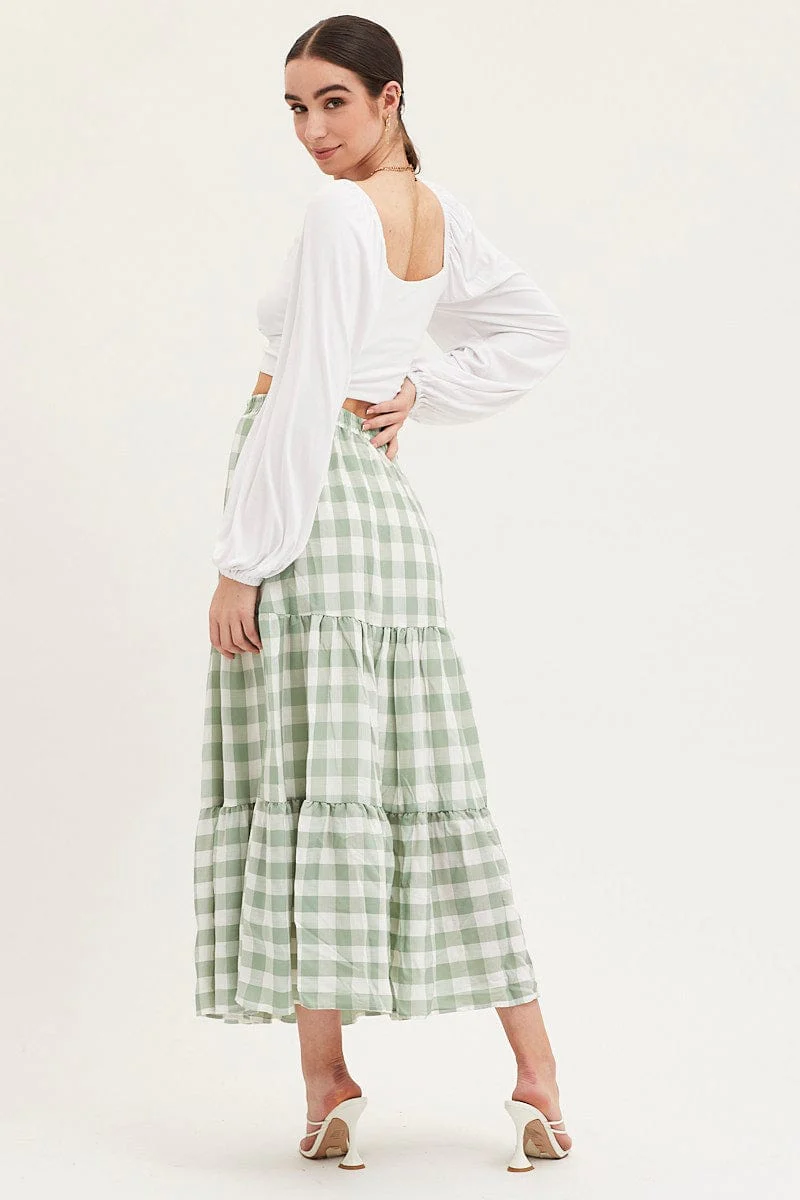 White Top Long Sleeve Lace Trim