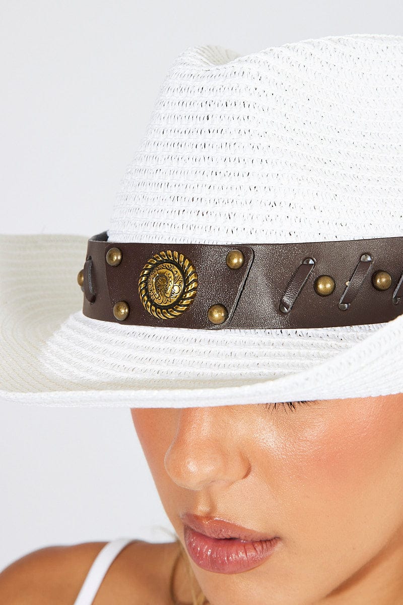 White Straw Cowboy Hat