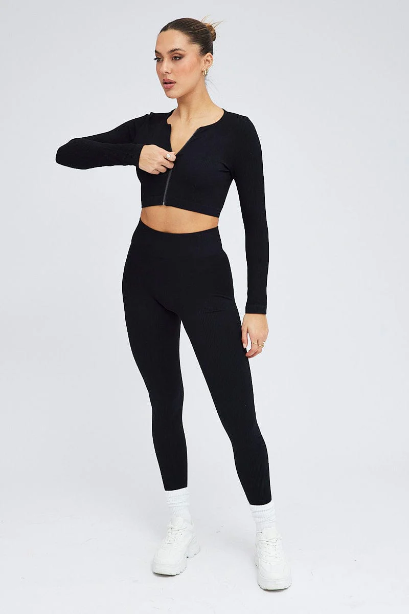 Black Leggings Seamless Activewear