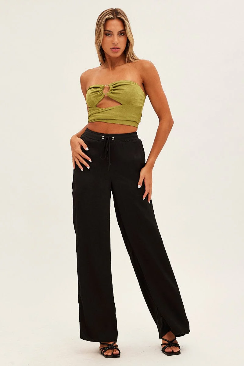 Black Full Length Fluid Pant