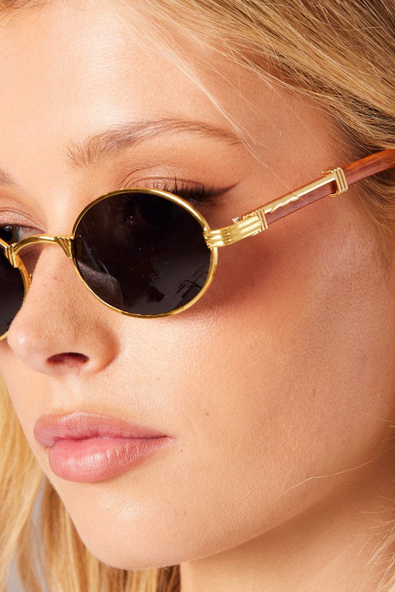 Grey Oval Sunglasses