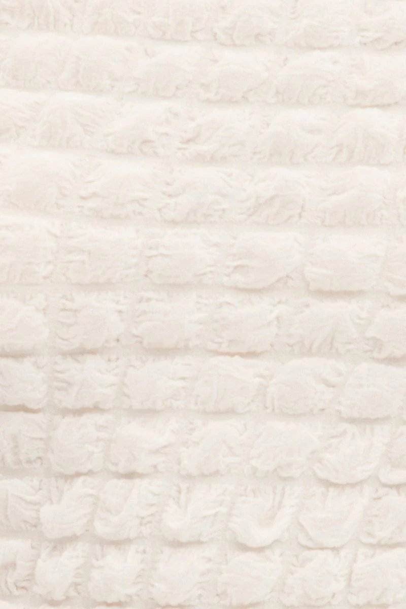 White Textured Crop Top