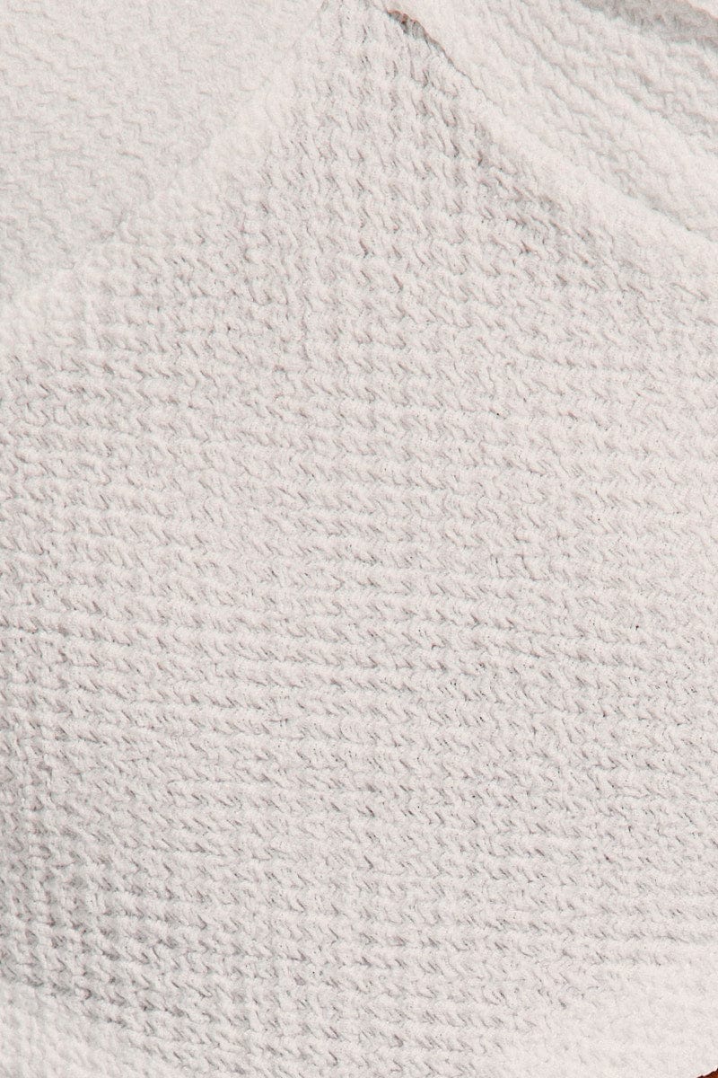 White Scarf Hem Twist Front Top