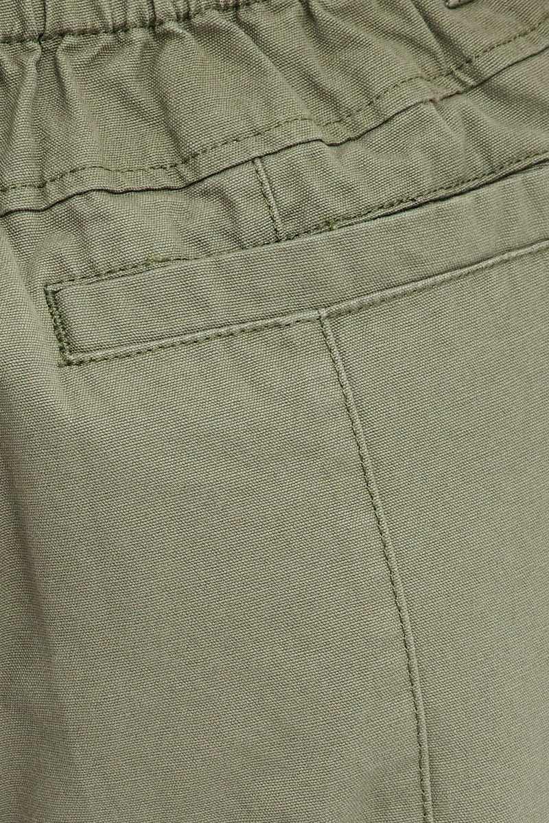 Green Cargo Pants Mid Rise
