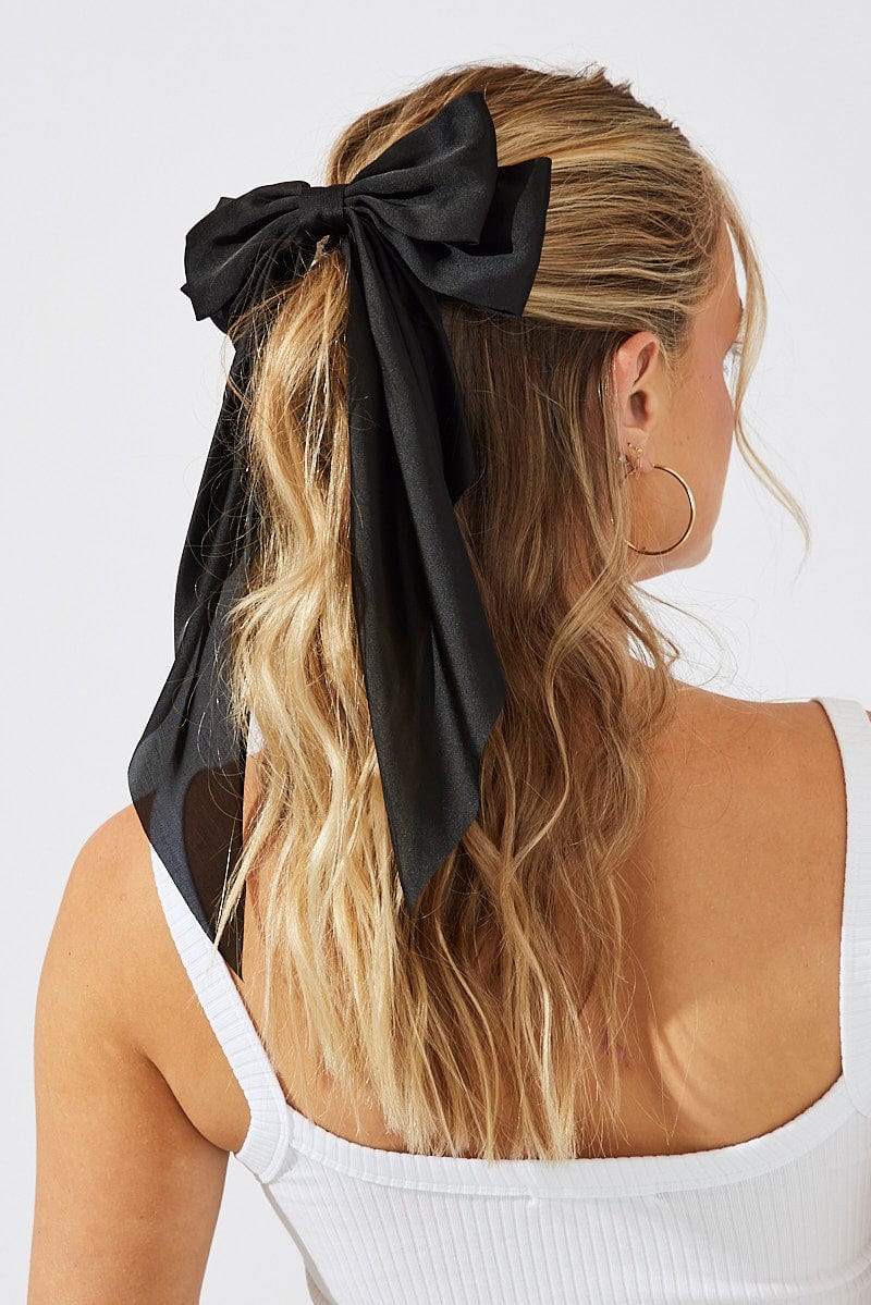 Black Large Bow Hair Clip