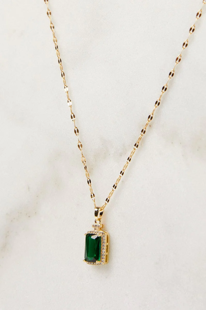 Yellow Jewel Drop Necklace