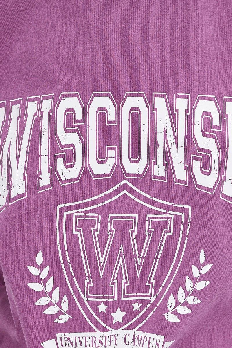 Purple Graphic Tee Short Sleeve
