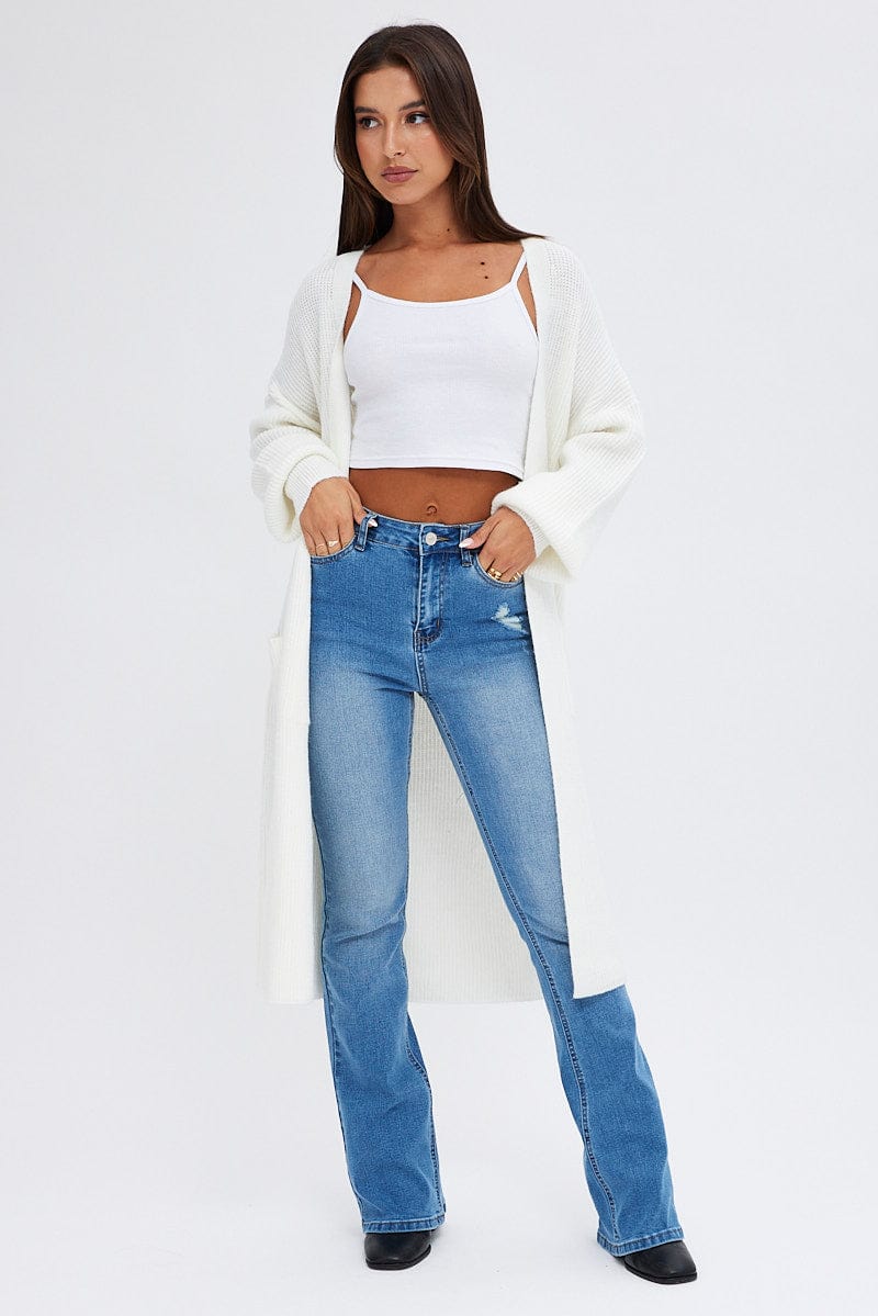 White Longline Cardigan