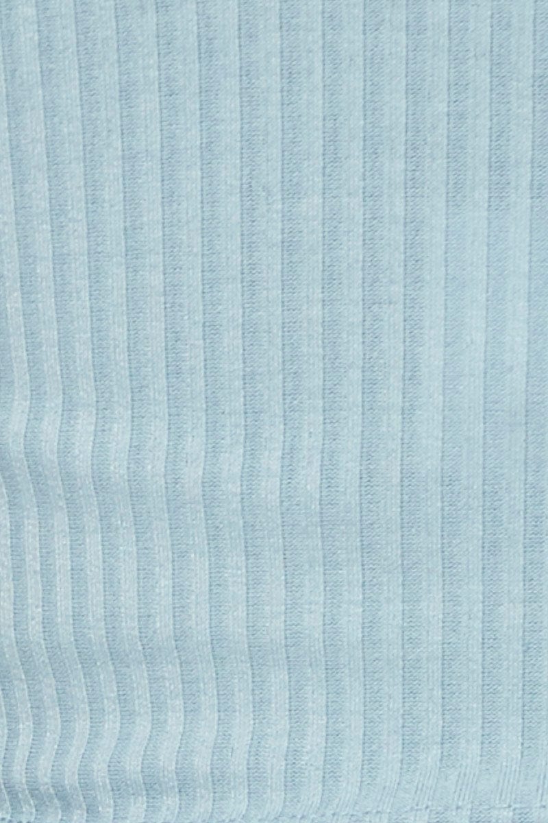 Blue Frill Detail Top Crop