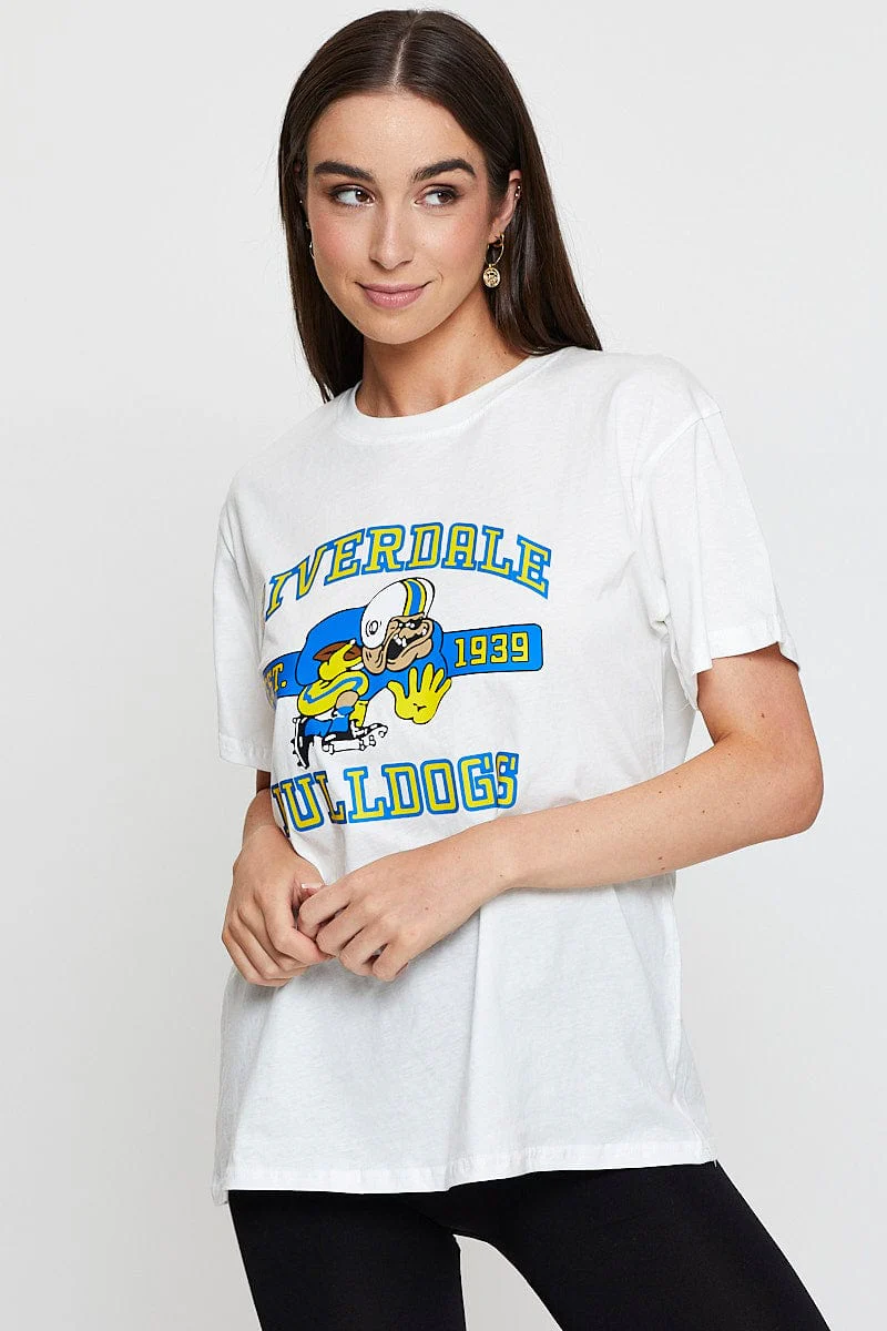 White Vintage T Shirt Short Sleeve