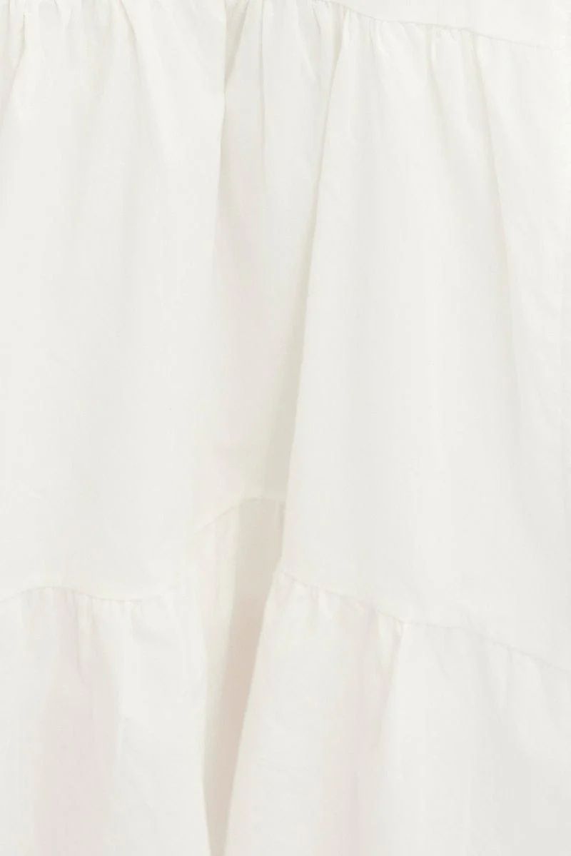 White Wrap Skirt Maxi High Rise