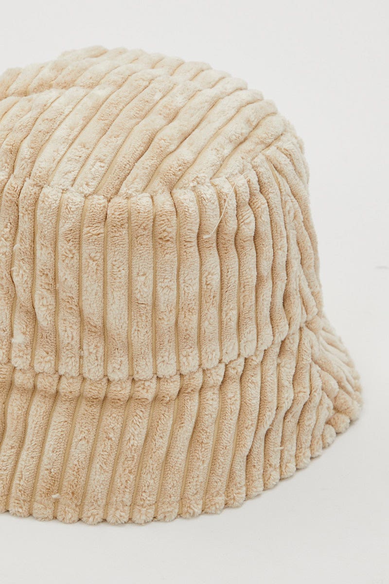 White Chunky Cord Bucket Hat