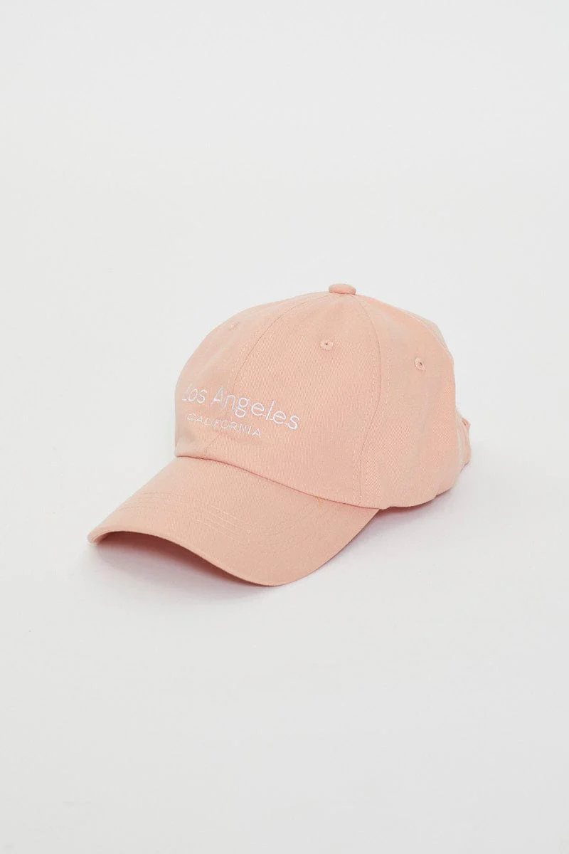 Pink Embroidered Cap