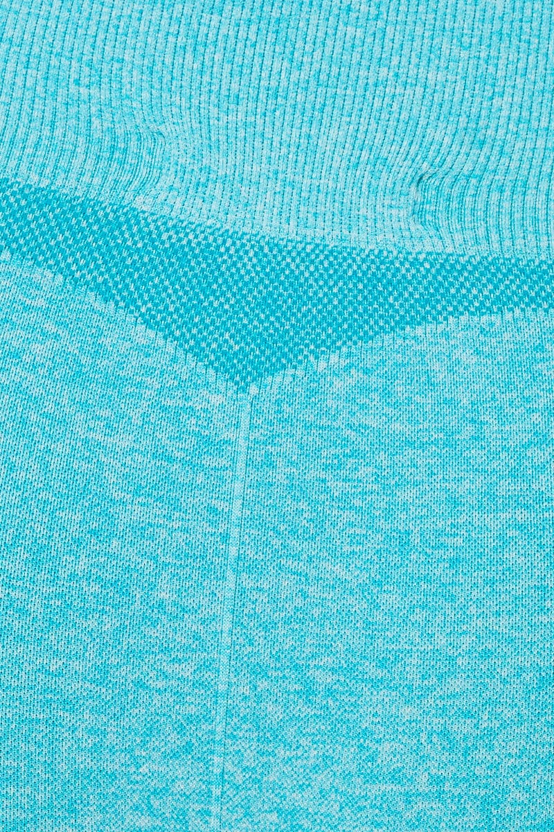 Blue Seamless Top And Bike Short Activewear Set