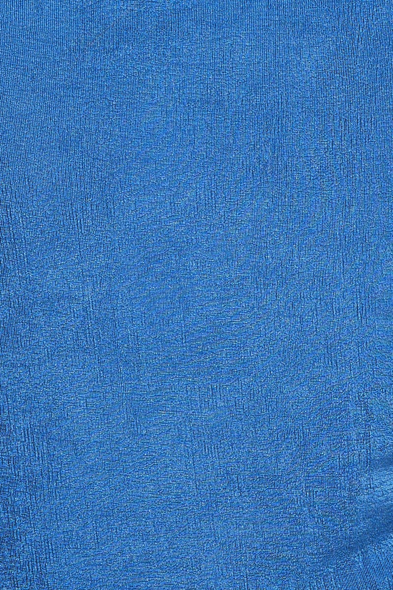 Blue Slinky Top Short Sleeve Crop