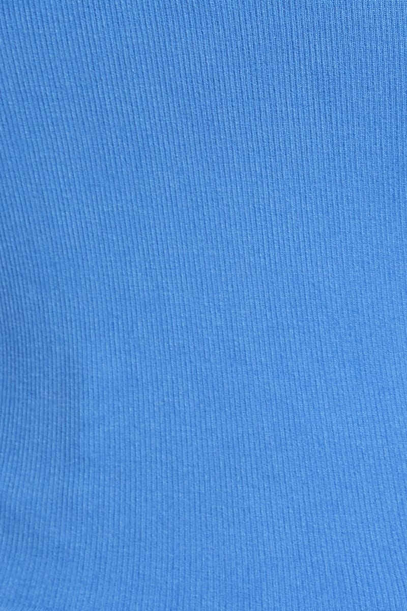Blue Singlet Top Sleeveless Seamless
