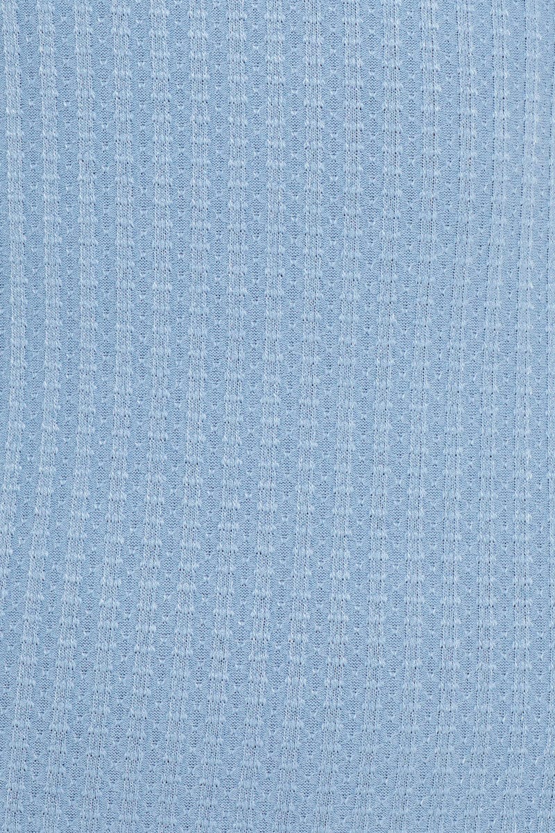 Blue Sleeveless Rib Jersey Mini Bodycon Dress