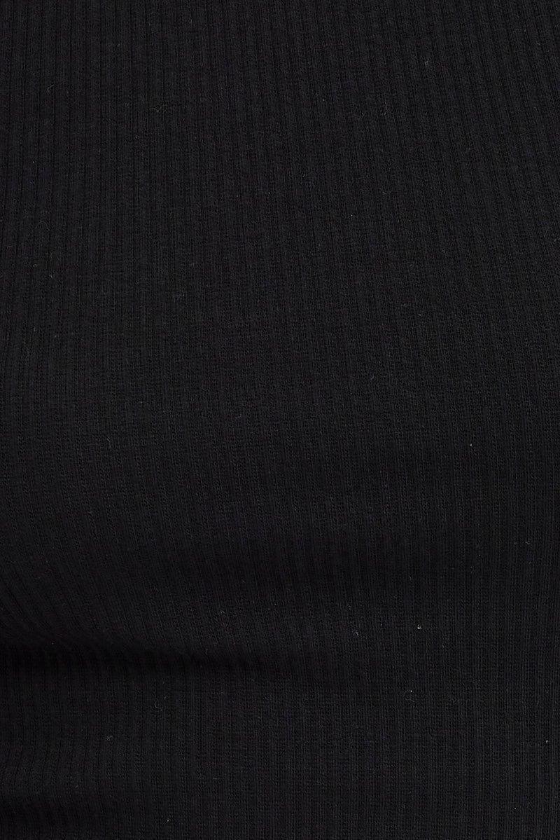 Black Tank Top Sleeveless Crew Neck Washed