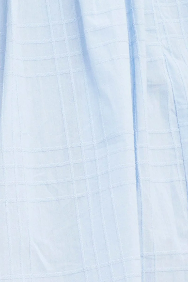 Blue Square Neck Skater Dress