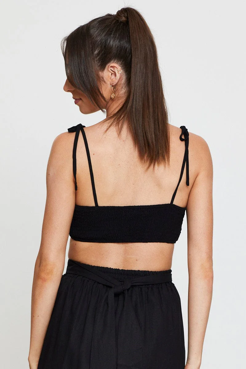 Black Crop Top Sleeveless