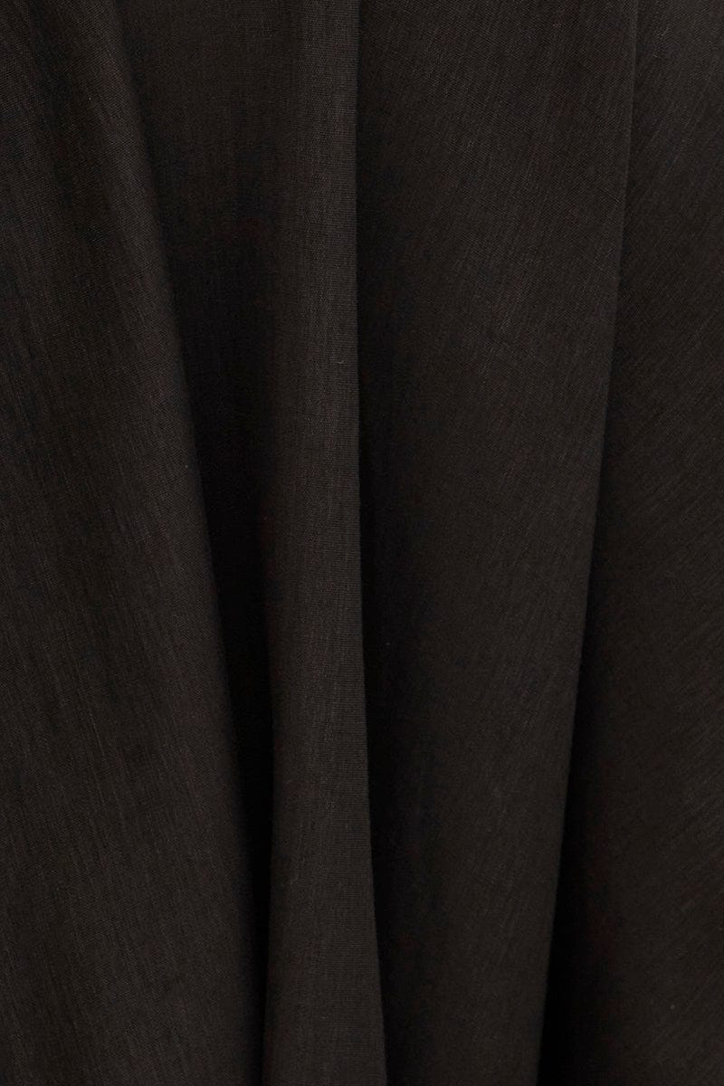 Black Essential Oversized Long Sleeve Collared Shirt