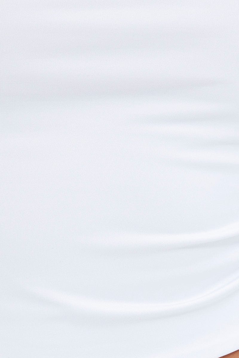 White Crop Singlet Top