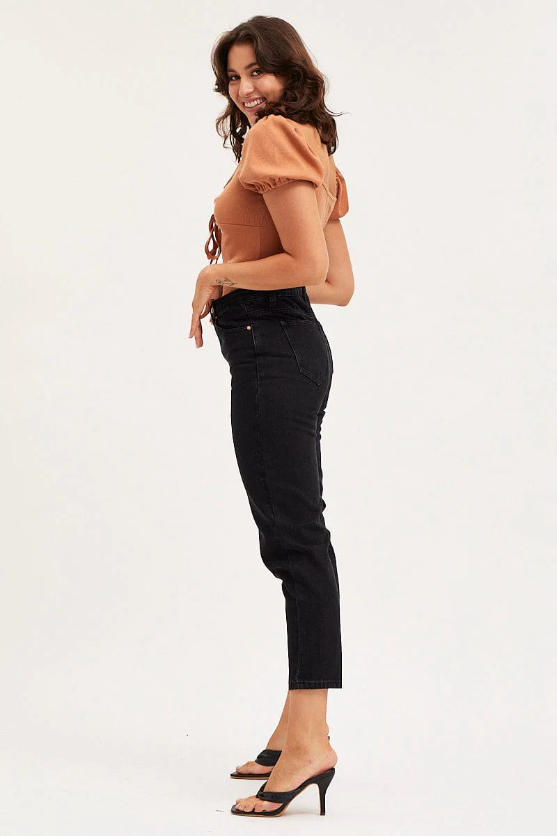 Black Mom Jeans High Rise