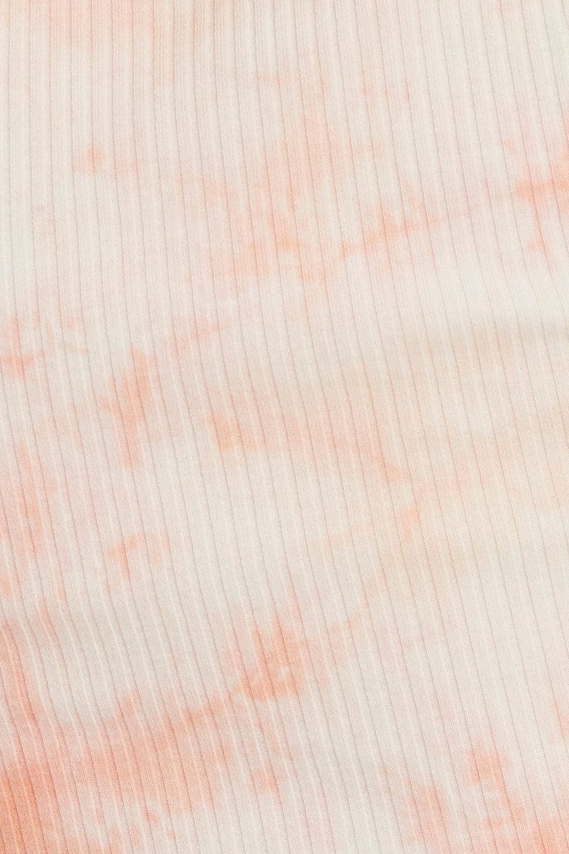 Multi Tie Dye Ribbed Bike Short