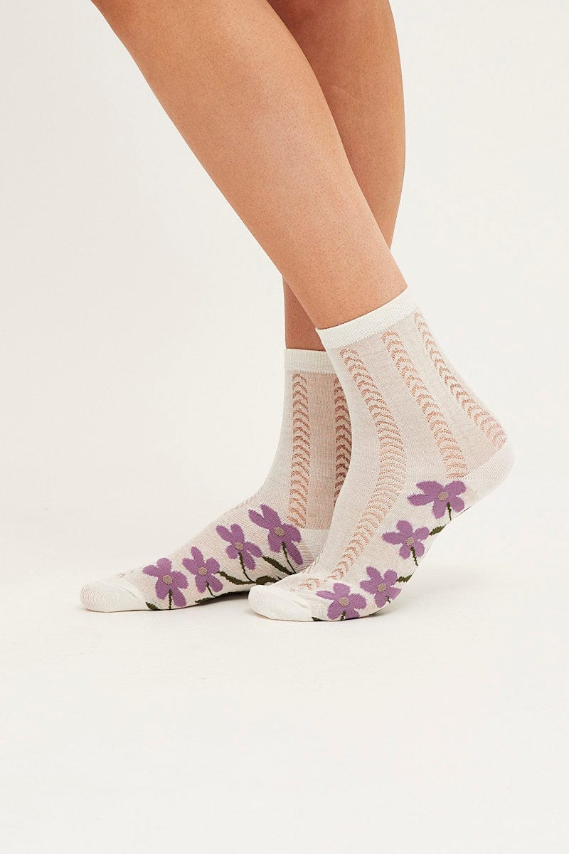 Purple Print Socks