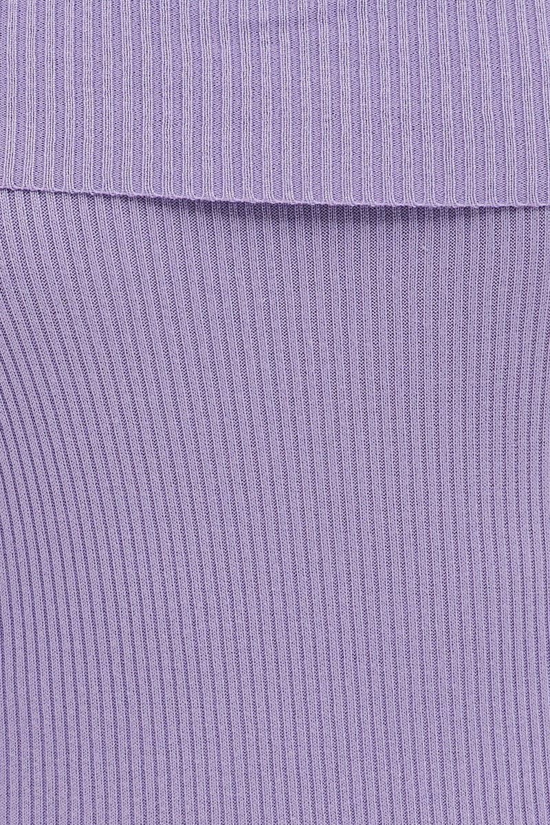 Purple Off Shoulder Dress Knit Bodycon Knit