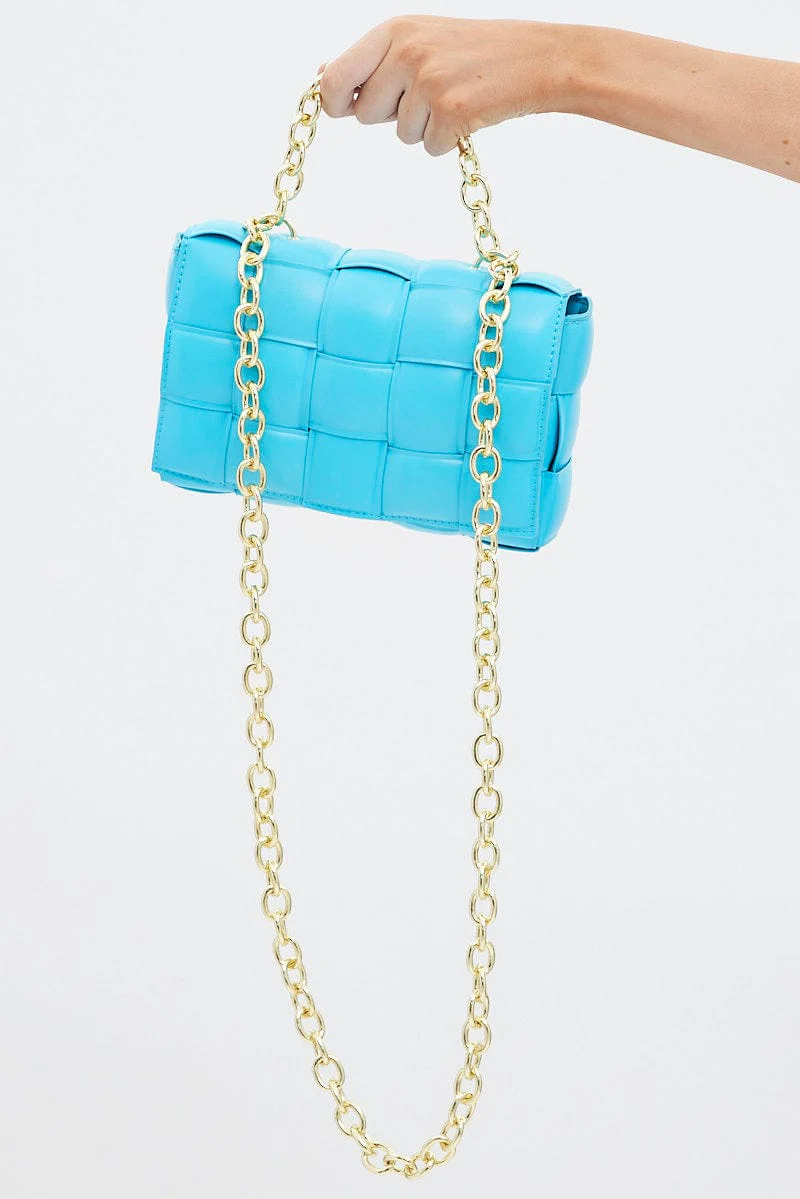 Blue Quilt Crossbody Bag