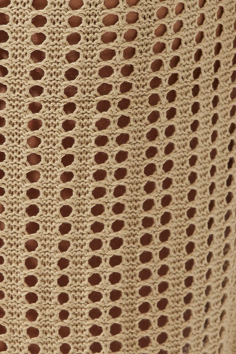 Beige Crochet Beach Maxi Dress