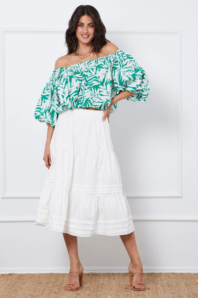 White Tiered Maxi Skirt