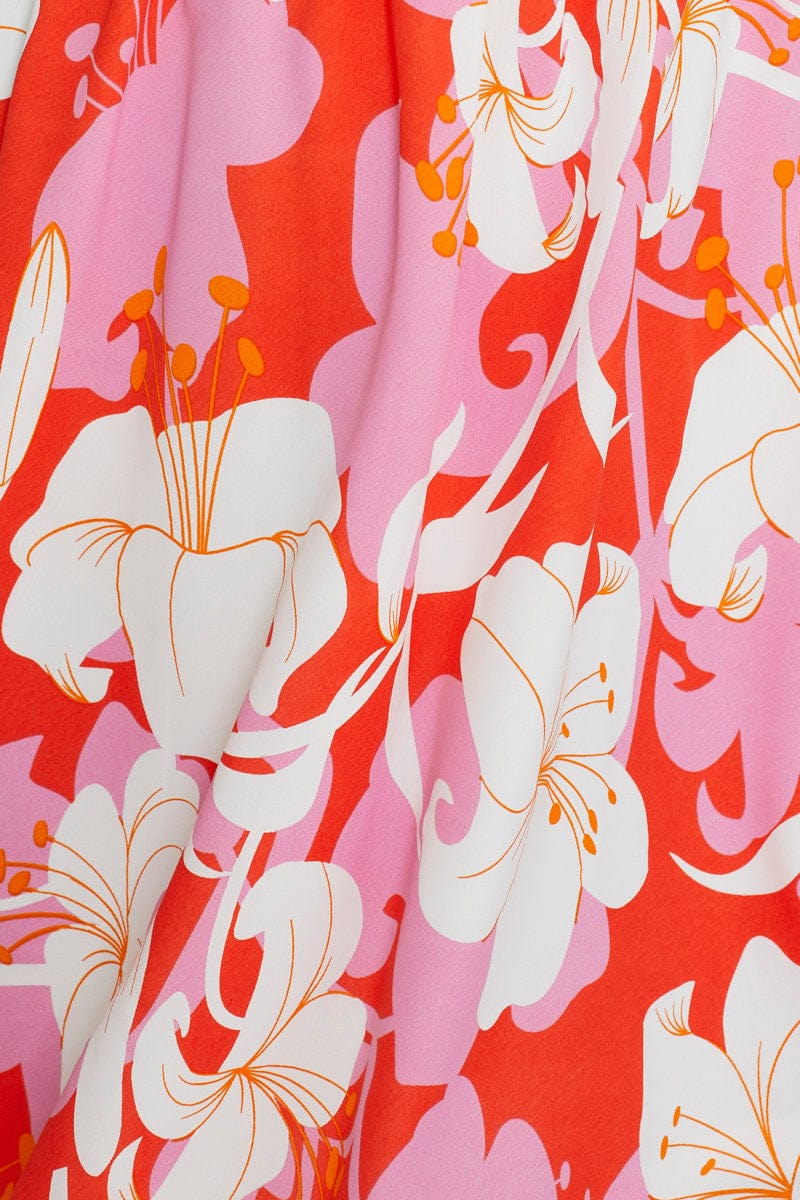 Print Mini Dress Short Sleeve