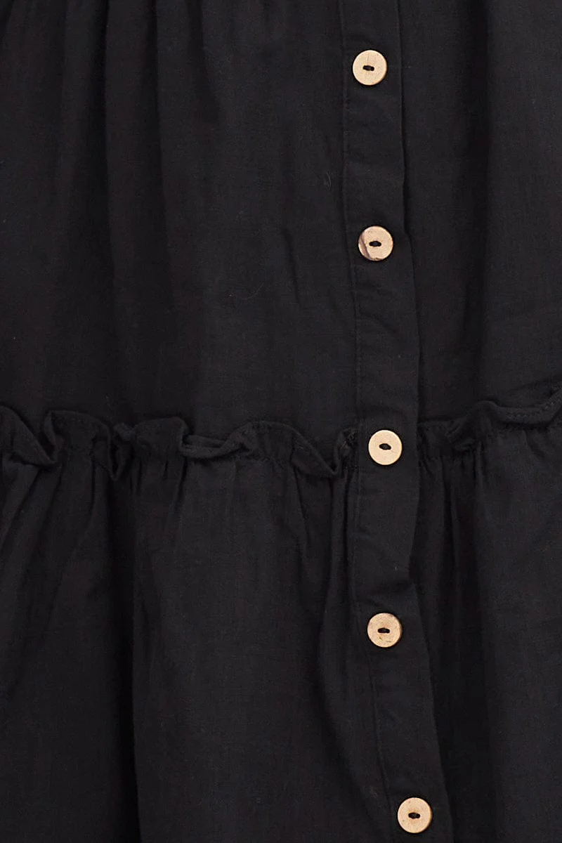 Black Linen Skater Dress