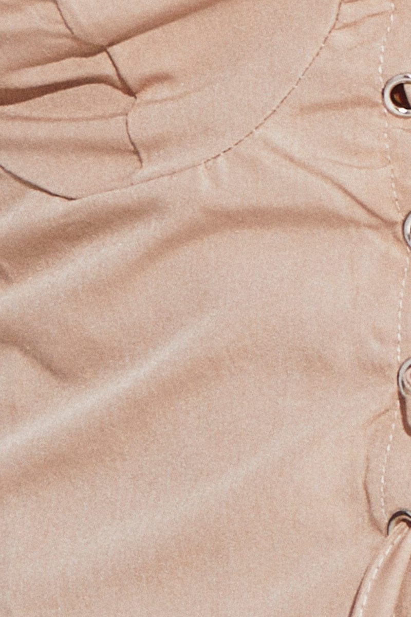 Beige Lace Up Corset Top