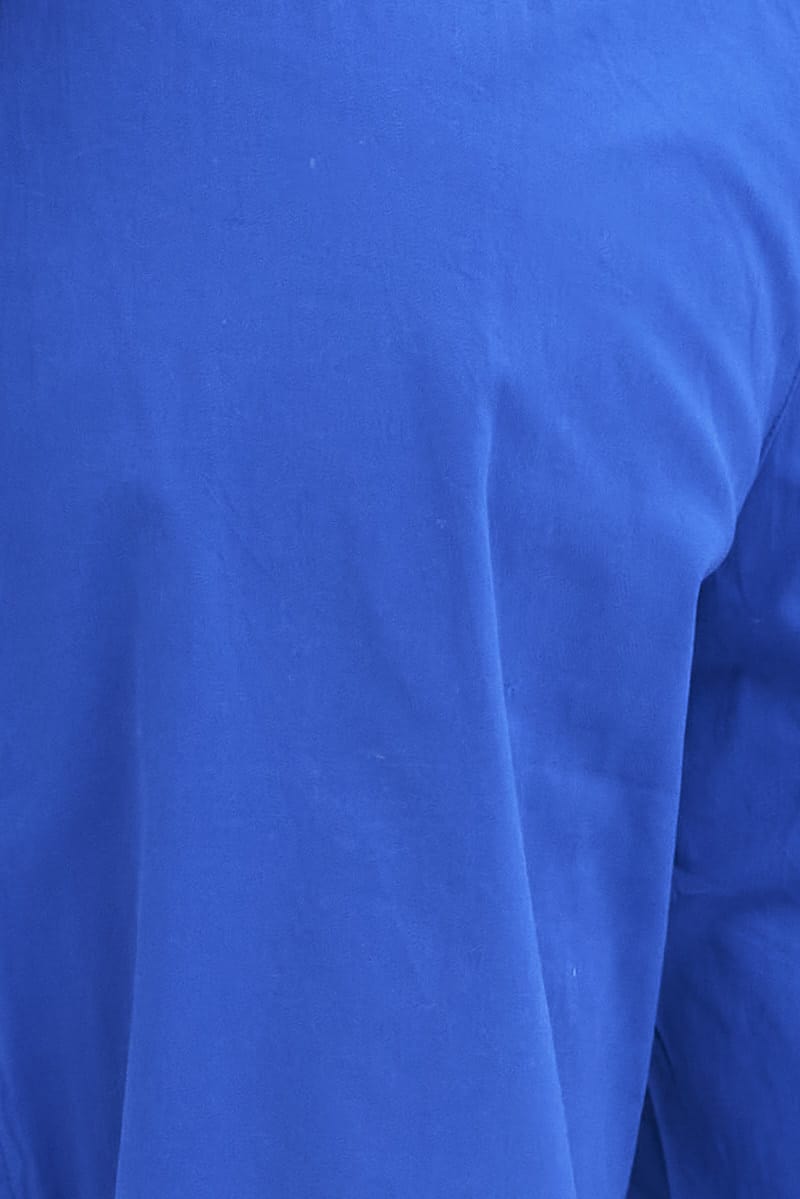 Blue Parachute Cargo Pants Low Rise