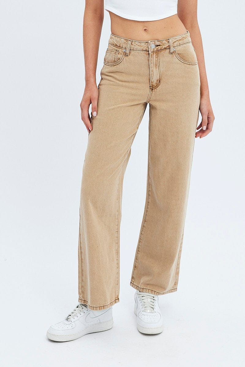 Brown Low Rise Baggy Jean